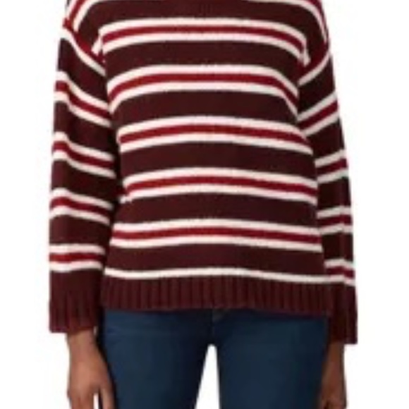 The Great Rent the Runway Striped Cozy Sweater Brown/red L/S Sz L $325 - Picture 2 of 5
